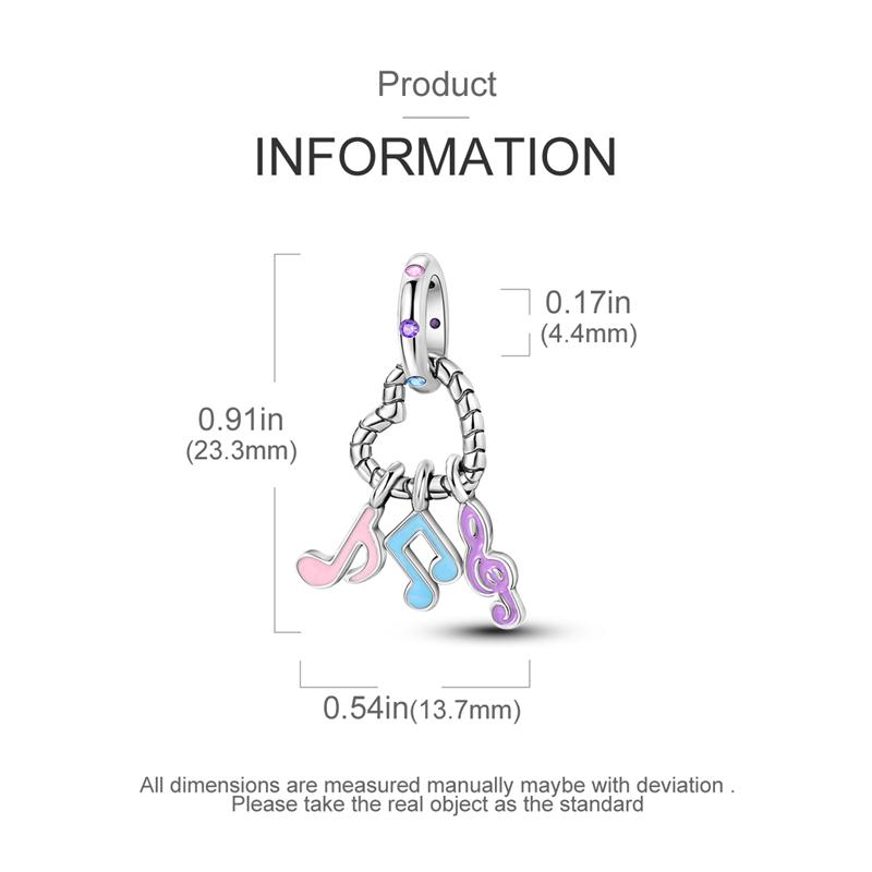 Original Charms Copper Colorful Heart-Shaped Note Pendants Fit Charms Plata Bracelets For Women Jewelry Making Diy Gifts