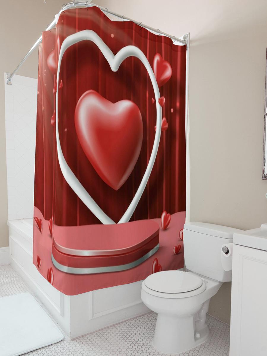 

Red Heart Waterproof Shower Curtain W60H190(CM)-1 Pcs