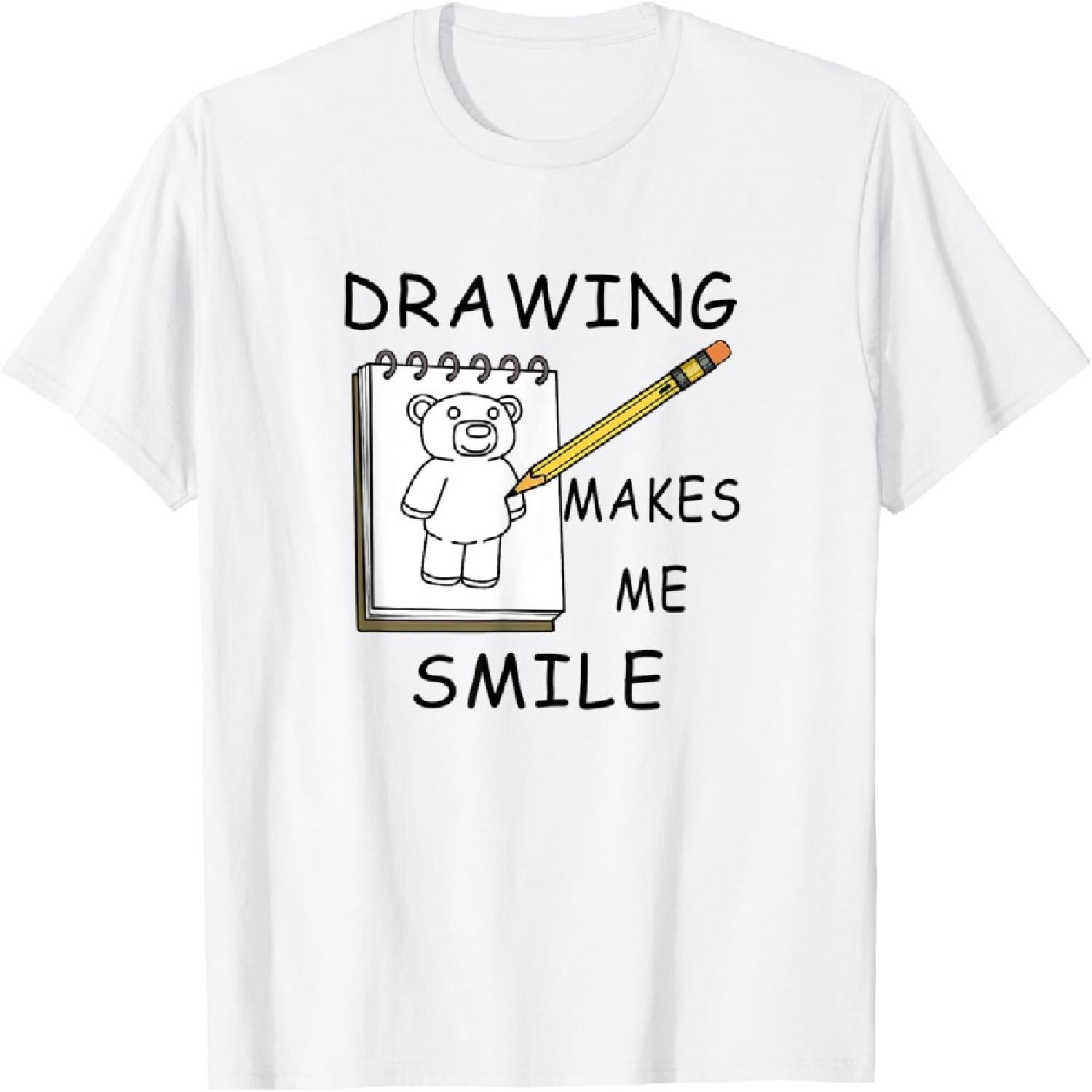 Sketching Makes Me Smile Drawing Designer T-Shirt XXXXXL белый