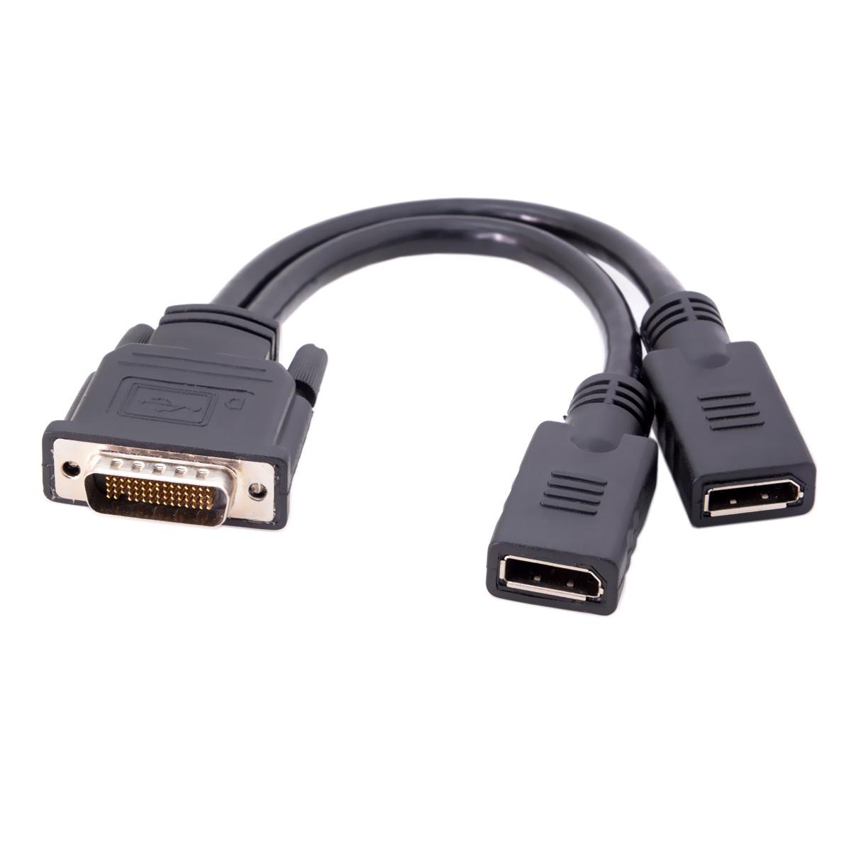 

DMS-59Pin Male to Dual DP Displayport Female Splitter Extension Cable for PC Graphics Card As Shown A