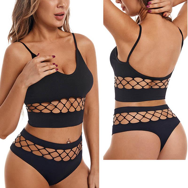 CINOON Frauen Sexy Push-Up Bh Sets aushöhlen Hohe Elastische Sport Strap weste Unterwäsche Set Weibliche Dünne Sammeln Bralette Dessous