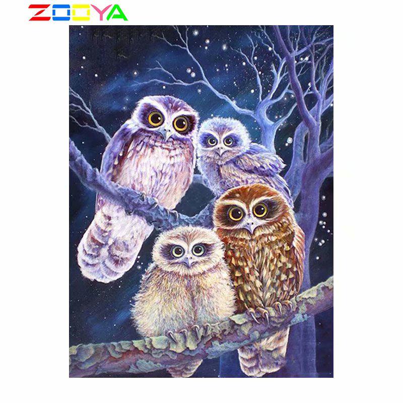 

ZOOYA 5D алмазная живопись Сова полная квадратная алмазная вышивка животные вышивка крестиком мозаика горный хрусталь ремесла комплект домашний декор