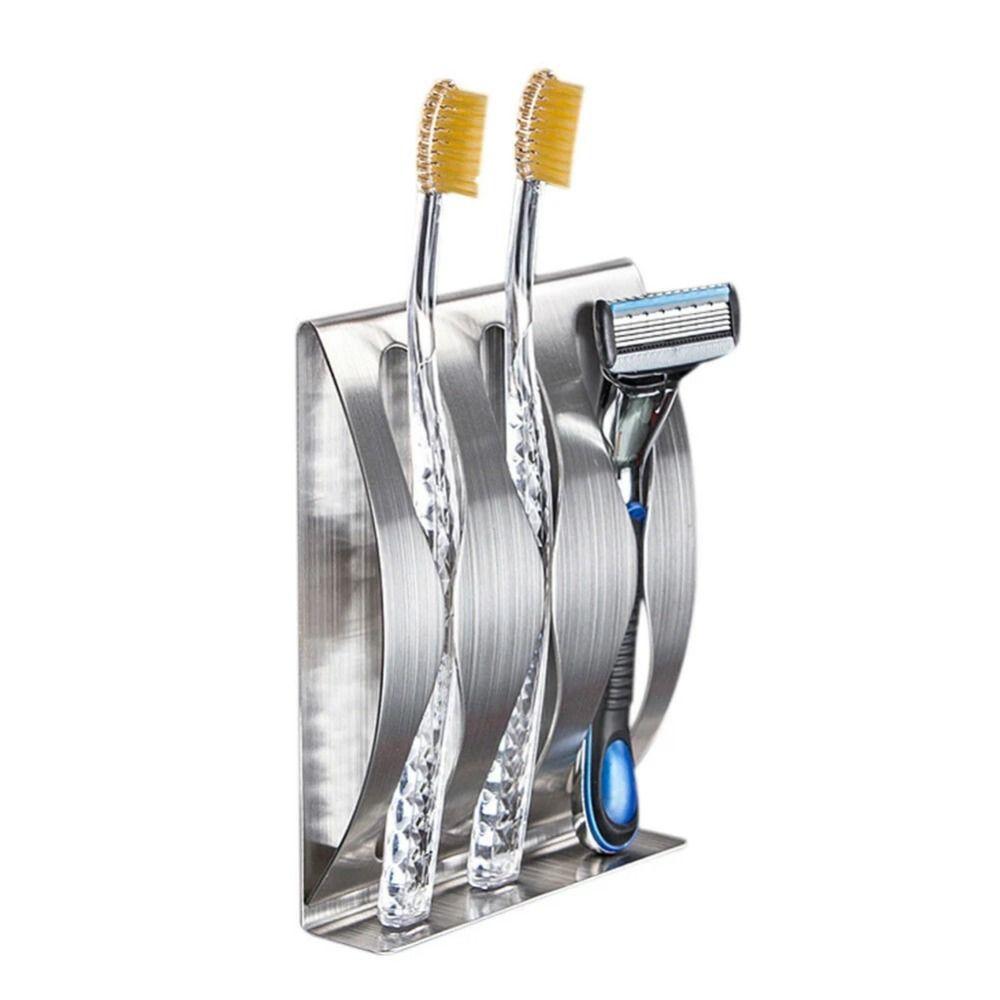 Two/Three Hole Design Wall Mounted Toothbrush Holder Waterproof Hanging Toothbrush Rack  Bathroom