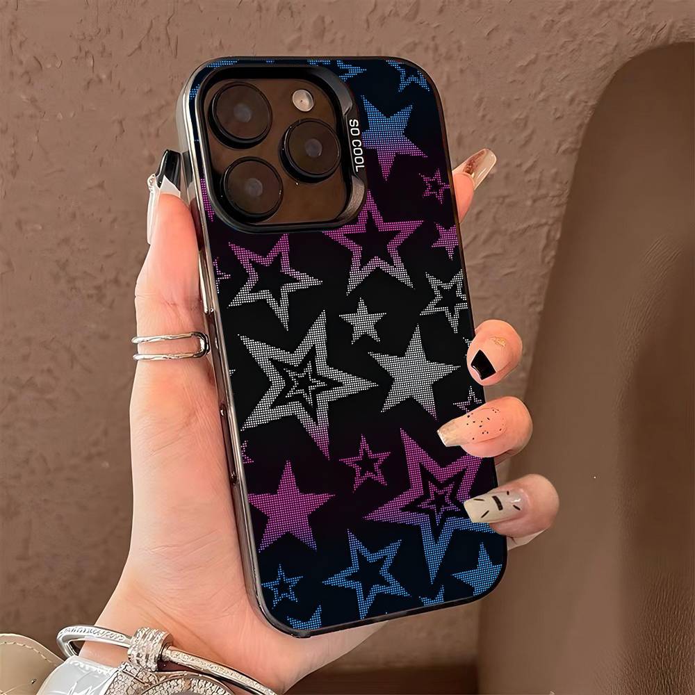 star phone case for iPhone 17 17Air 16 15 14 13 12 11 Pro Max Plus Colorful Silver