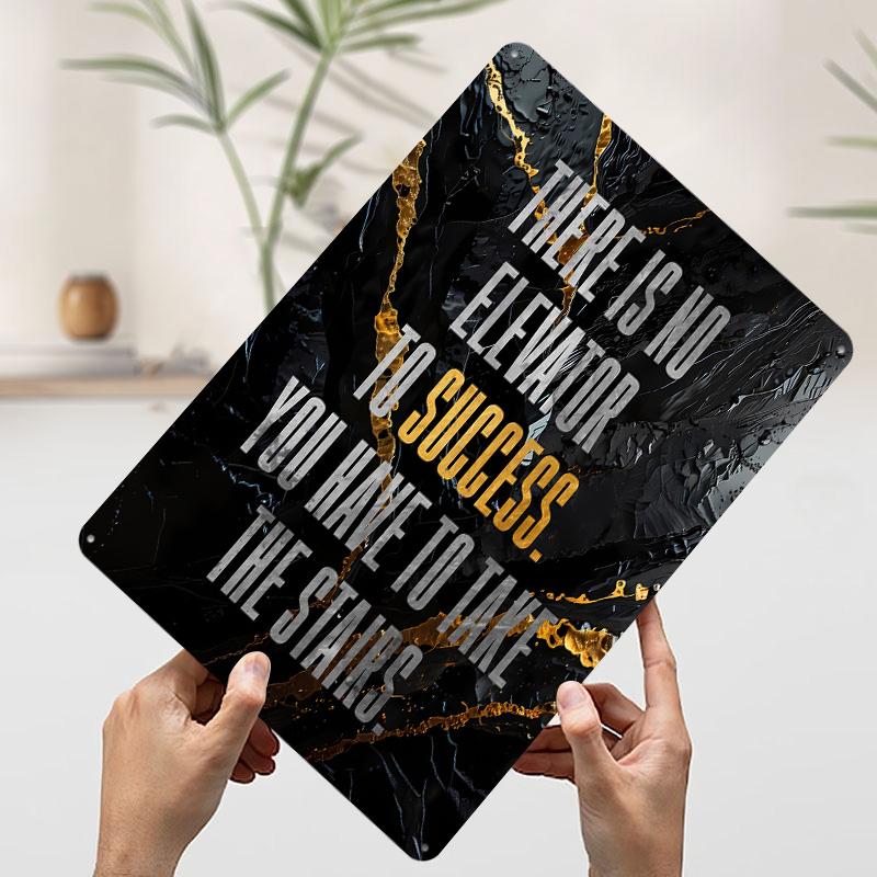 

No Elevator to Success Metal Poster Customized Wall Art Retro Vintage Tinplate Signs for Aesthetic Room Decor Men Coffee Bar 7.9x11.8In(20x30cm)