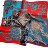 Women's Korean Style Retro Printed Imitation Silk Scarf for Professional and Casual Use