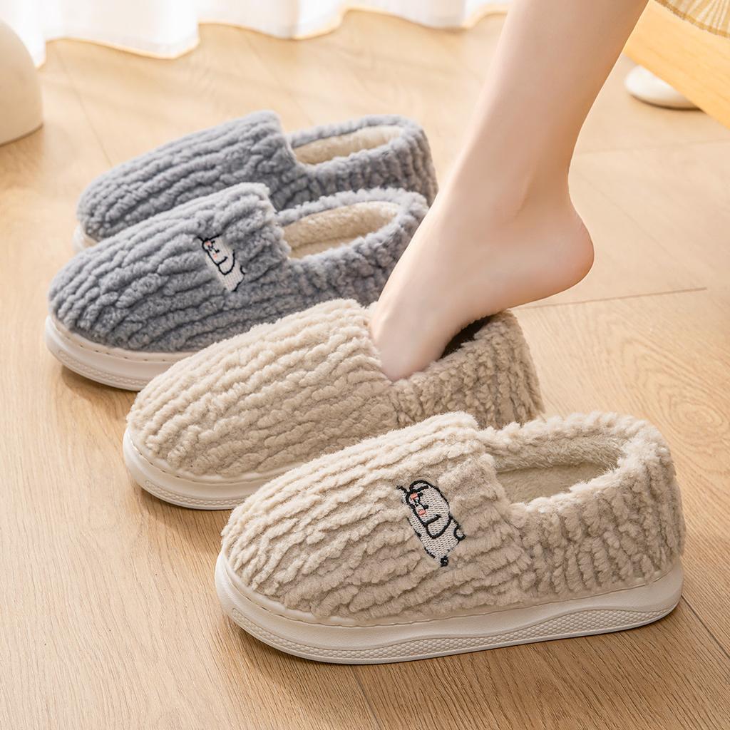 Cotton Slippers Autumn and Winter Bag Heel 2025 New Indoor Home Thick-soled Velvet Warm-soled Cotton Shoes