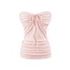 Versatile Pleated Lace-Up Bandeau Slim-Fit Summer Top