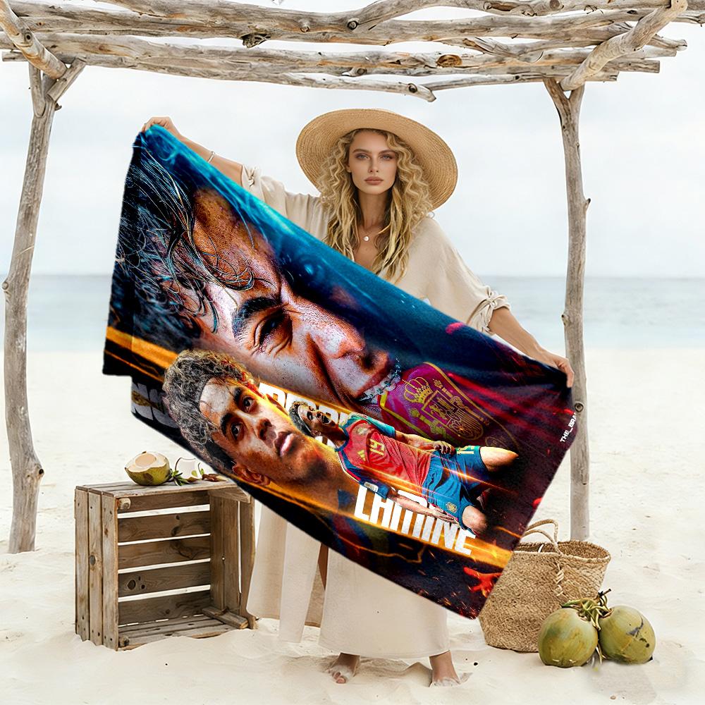 Lamine Yamal World Cup Celebration Beach Towel Quick-Dry Soft Microfiber Comfortable Lightweight Portable for Swimming,Beach,Camping, Travel, Beach Ac
