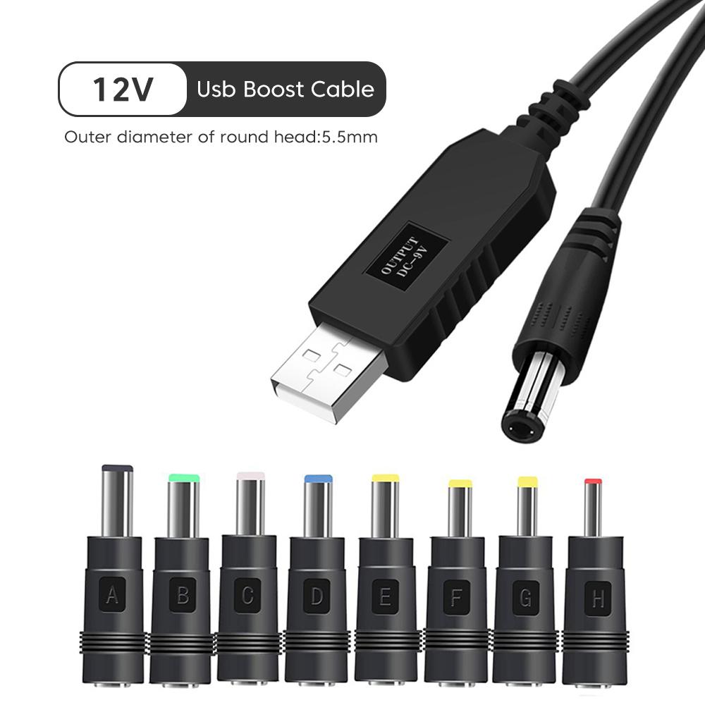

Elough WiFi to Power bank Cable Connector USB DC 5V to 12VCable Boost Converter Step - up Cord For WiFi Router Modem Fan Speaker