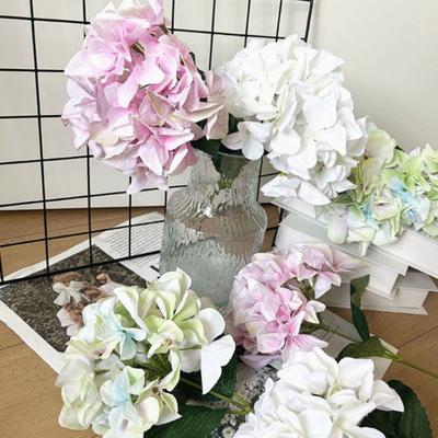 Real Touch Artificial Hydrangea Flower 14 Inch Large Full Faux Silk Hydrangea Flower with Stem for Floral Arrangement Home Table