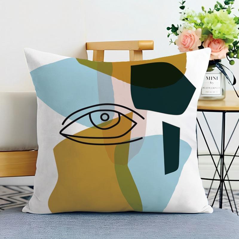 Morandi Simple Printed Decorative Pillowcase Bedroom Living Room Square Cushion Pillowcase