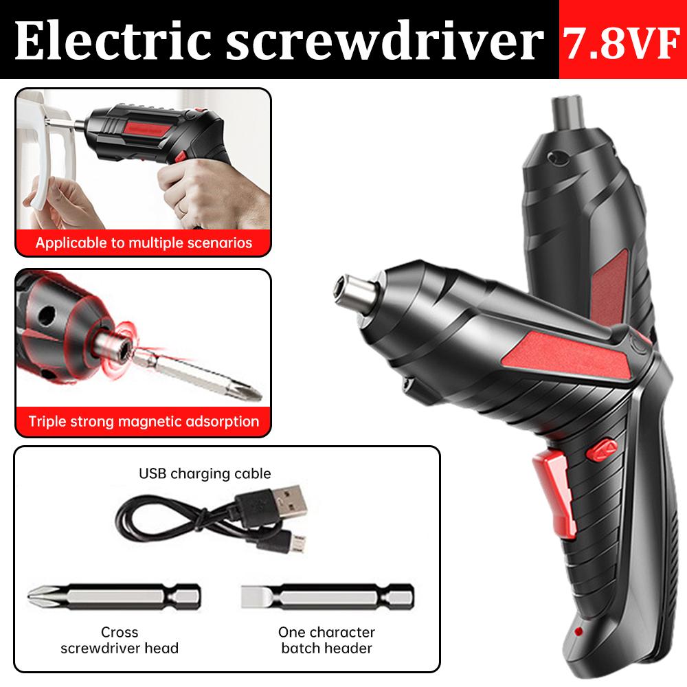 300rpm Cordless Electric Screwdriver Rechargeable Lithium Battery Mini Drill 4.2V Power Tools Set Household Maintenance Repair