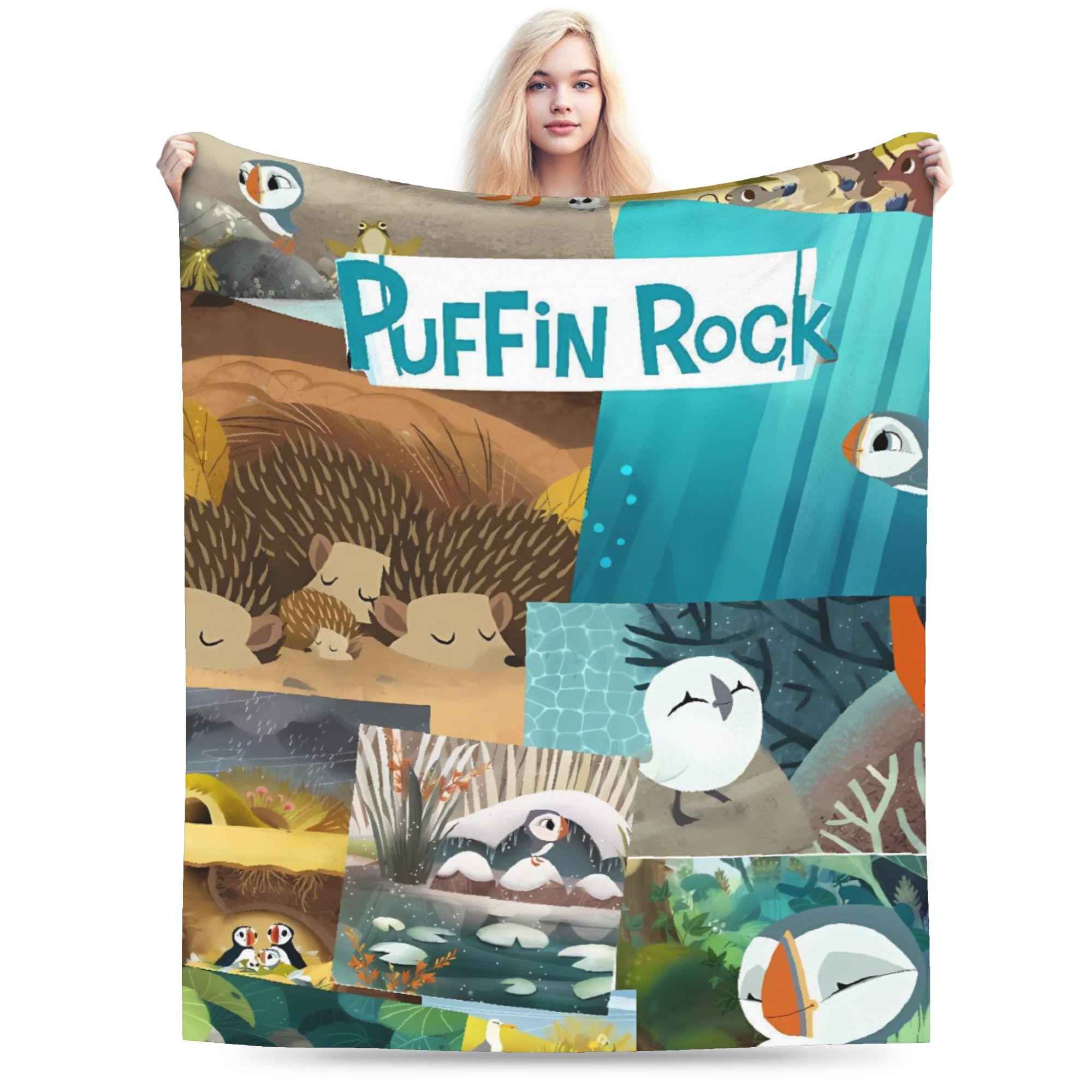 

Puffin Rock Soft Warm Blankets Kids Plush Bedding Throws Fluffy Couch Chair Flannel Bedspread Sofa Bed Cover 75cmx90cm