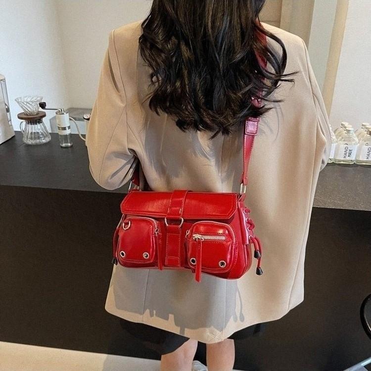 New Niche Design, Locomotive Bag, Shoulder Bag, Messenger Bag, Texture Trendy and Cool, Spice Girl, Underarm Bag, Stick Bag, Woman