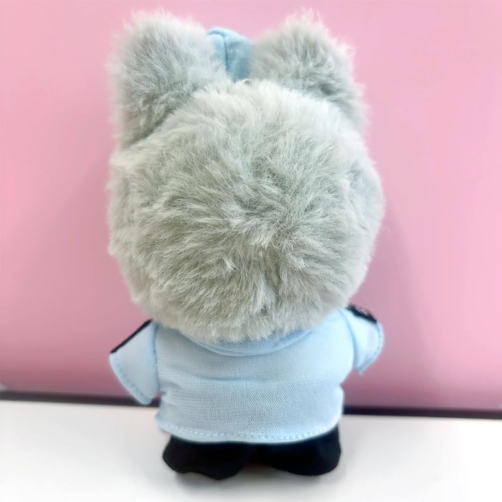 Shirt, tie, hat, pants, and walkie-talkie set [Police] for 10cm plush toy, kigurumi, accessories, otaku activities, doll, mascot, kpopdoll costume