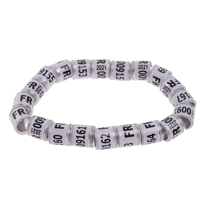 

20 шт. Кольцо в виде лапки голубя с серьгами в виде слов 2021 Многоцветные инструменты для птиц белый