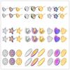 10pcs/Lot Heart Star Oval Round Earrings Settings For Earrings Making Stainless Steel Ear Studs Piercing With Earplug Findings
