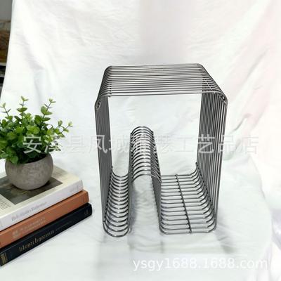 Nordic Iron Art Bookshelf & Coffee Side Table – Modern Creative Design for Living Room or Balcony.