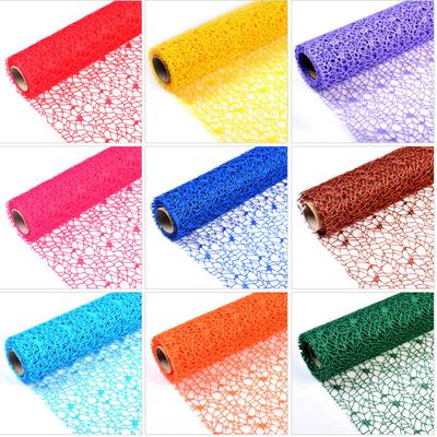 Bright Color Jacquard Net Gauze Roll DIY Craft Wedding Gift Wrapping Party Decor Kindergarten Project Gem Blue