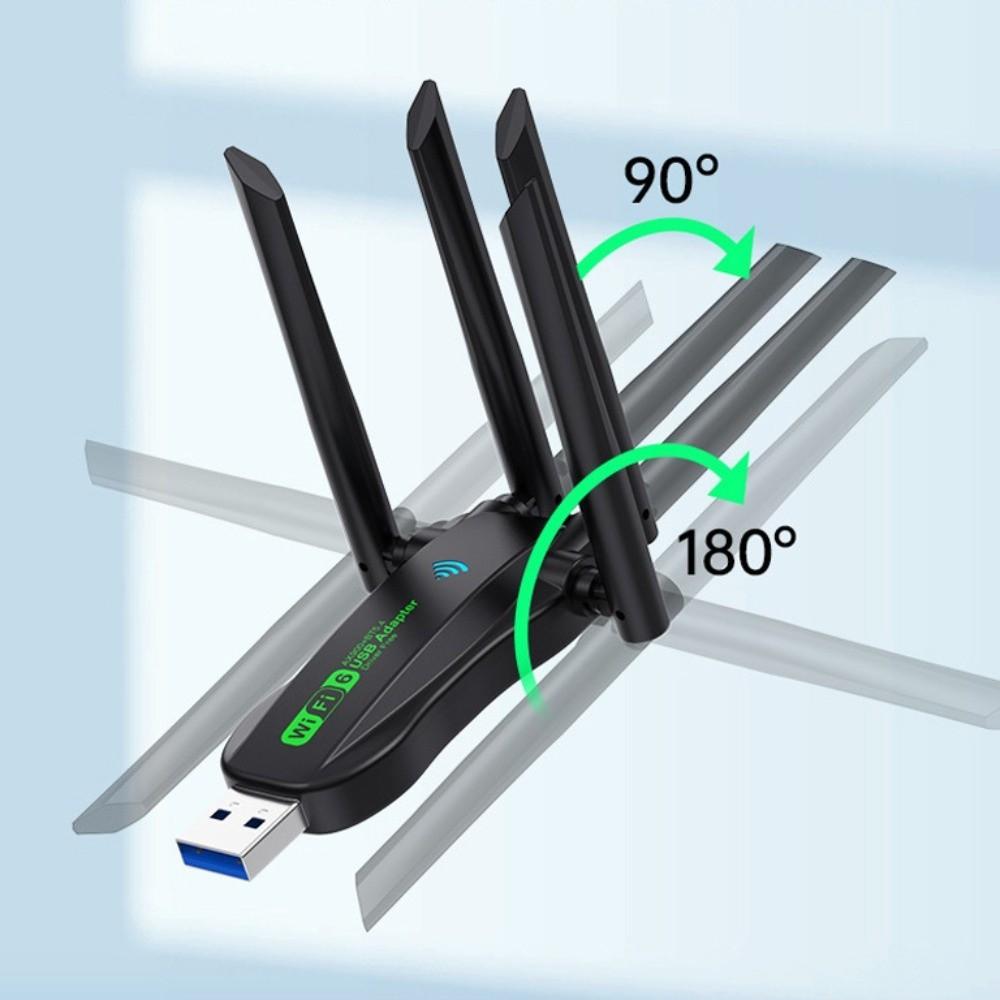 AX900 Dual Band WiFi6 USB Adapter 4 Antenna 2.4G/5Ghz 900Mbps WiFi Dongle Driver Free USB Interface Wireless Network Card