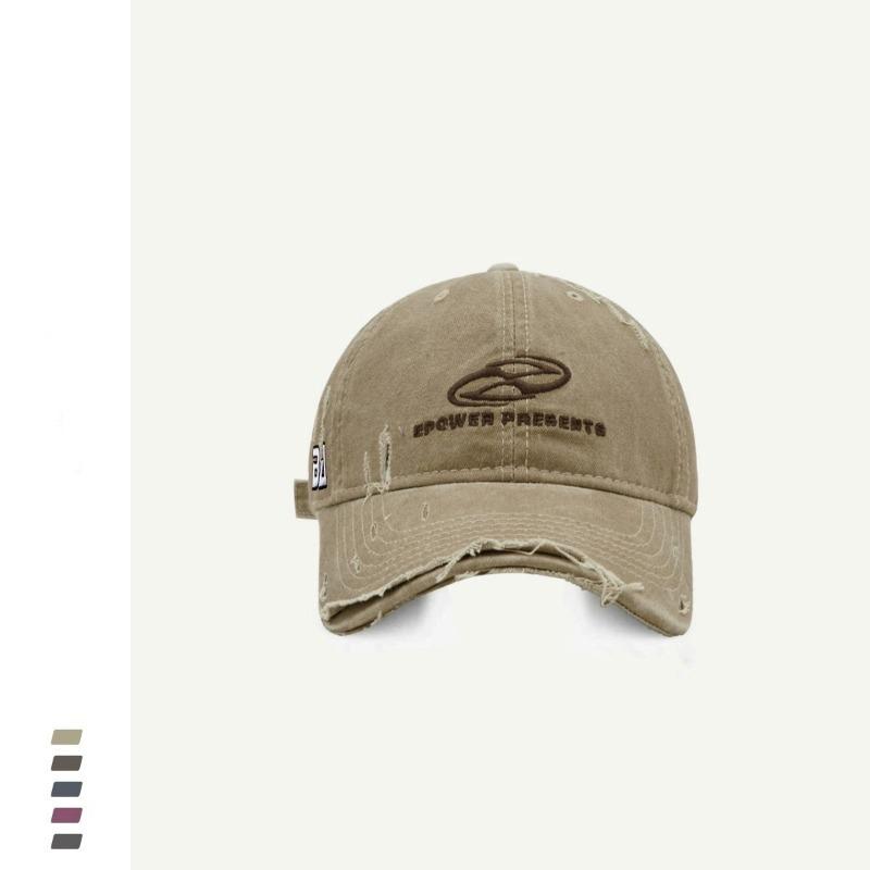 New Vintage Embroidery Hat Women's Street Old Ripped Denim Baseball Cap Couple Embroidery Cap