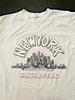Vintage New York Manhattan Skyline Graphic T-Shirt, White, Size: XL (FITS M) Unisex T-Shirt