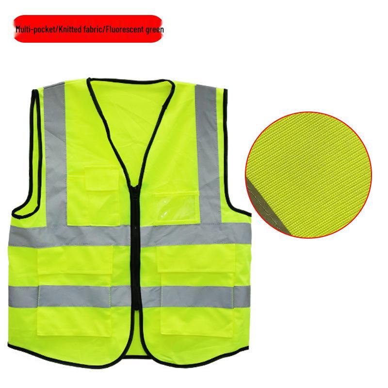 

Reflective Safety Vest for Traffic, Construction, and Gardening - Fluorescent Green, Customizable. One Size