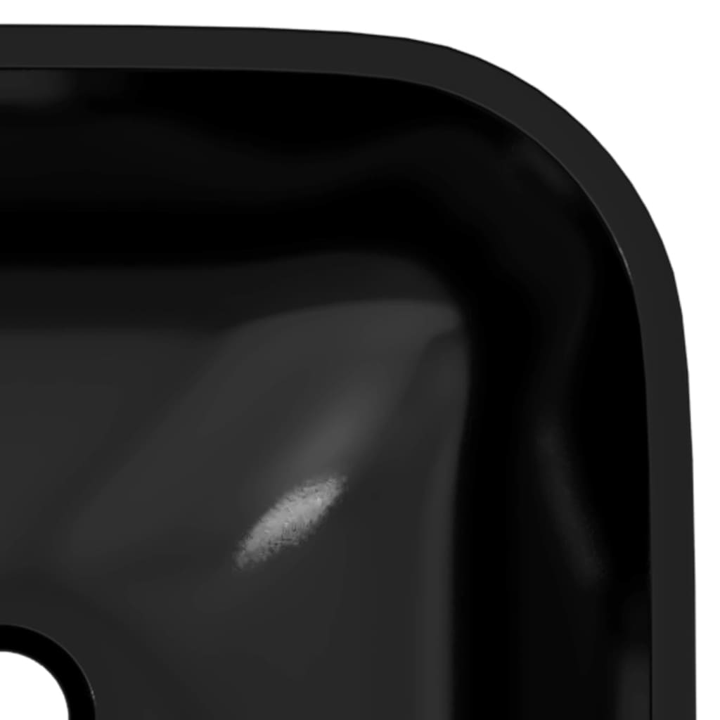 Glass Wash Basin 42 X 42 X 14 Cm Black