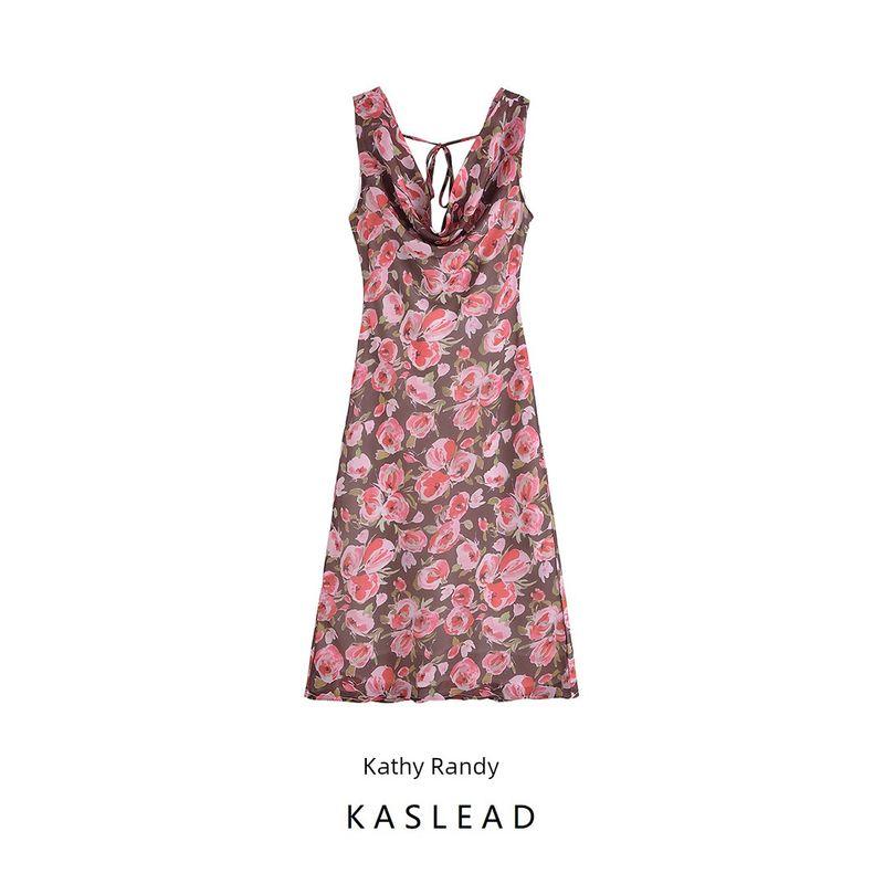 Kaslead New Arrival Women's Clothing Fashion Style Fashion Minimalist Silm Print Dress 87007200