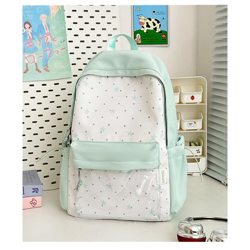 The New Schoolbag Is High-value, Fresh, Sweet and Cute, and the Star Backpack Is Lightweight for Junior High School Students. Spring Outing Backpack.