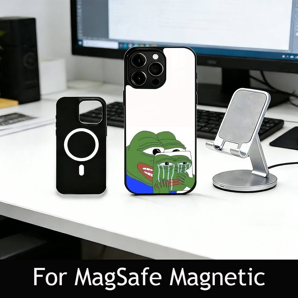 Sad Funny Frog Meme Phone Case For iPhone17,16,15,14,13,12,11 Plus,Pro Magnetic with Magsafe Wireless Charging
