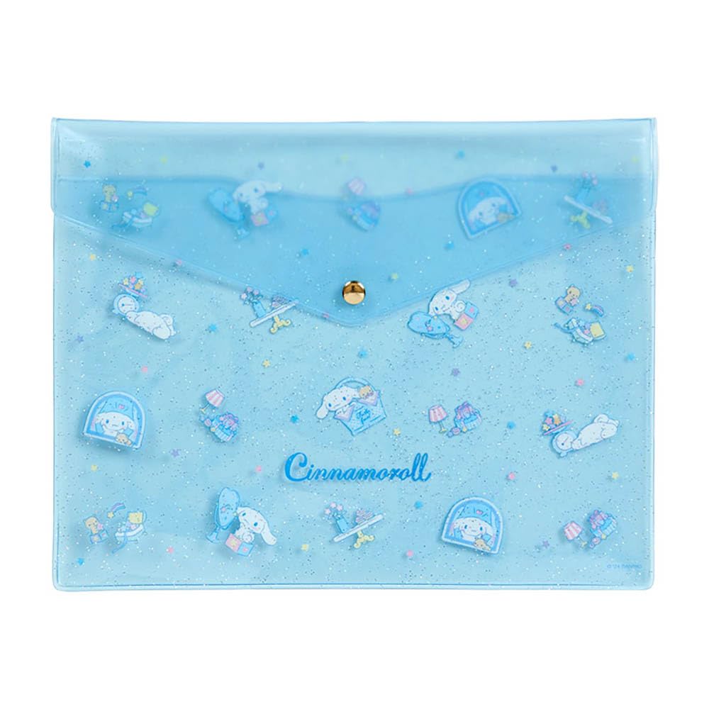 Sanrio Clear Flat Wide x Deep x 20cm 818216 Case, Cinnamoroll, Approx. 25.5cm 0.5cm High,