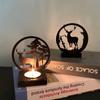 Creative Ornaments A Deer Has Your Candlestick Metal Black Wrought Iron Elk Christmas Luminous Decoration Crafts Home Decor