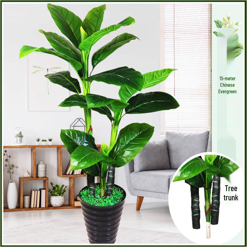 Large Indoor Evergreen Bonsai: Fake Plastic Tree Decor for Living Room.