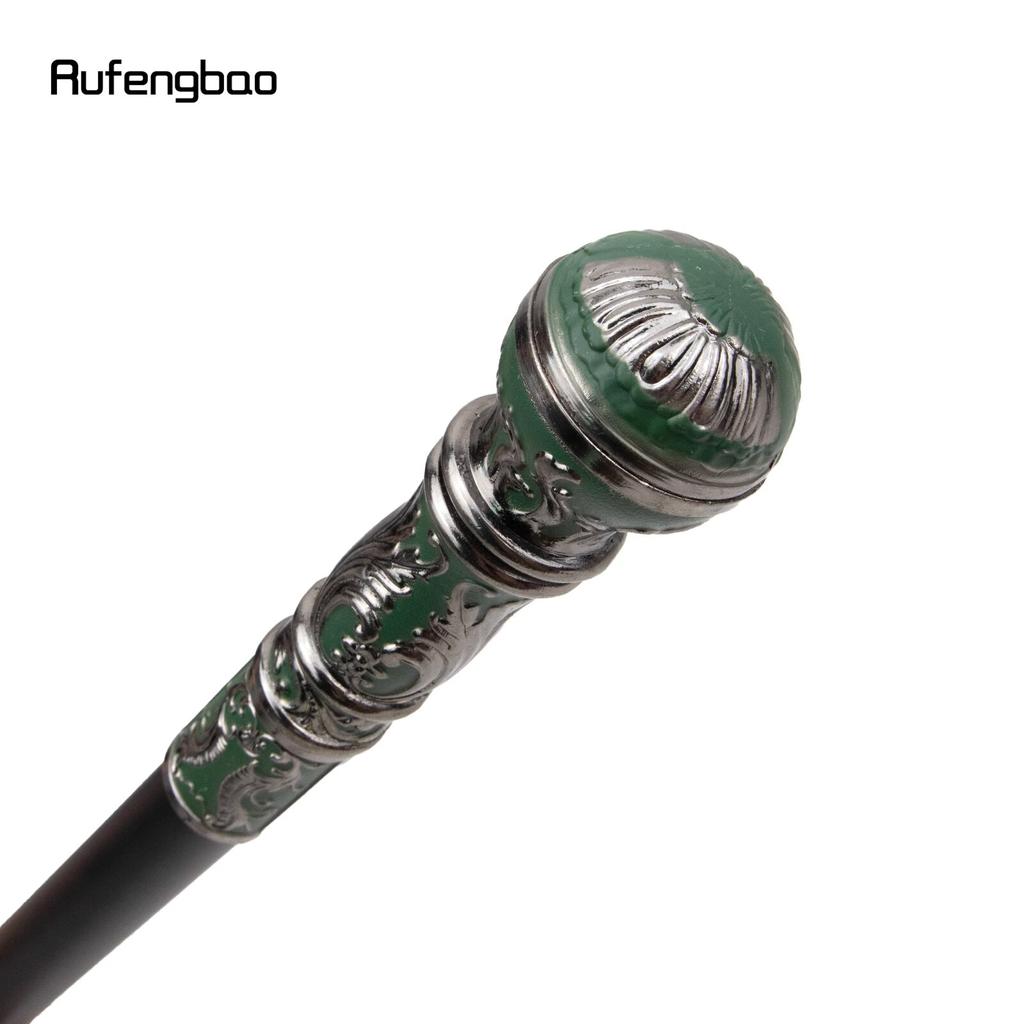 Silver Green Luxury Round Handle Fashion Walking Stick for Party Decorative Walking Cane Elegant Crosier Knob Walking Stick 93cm