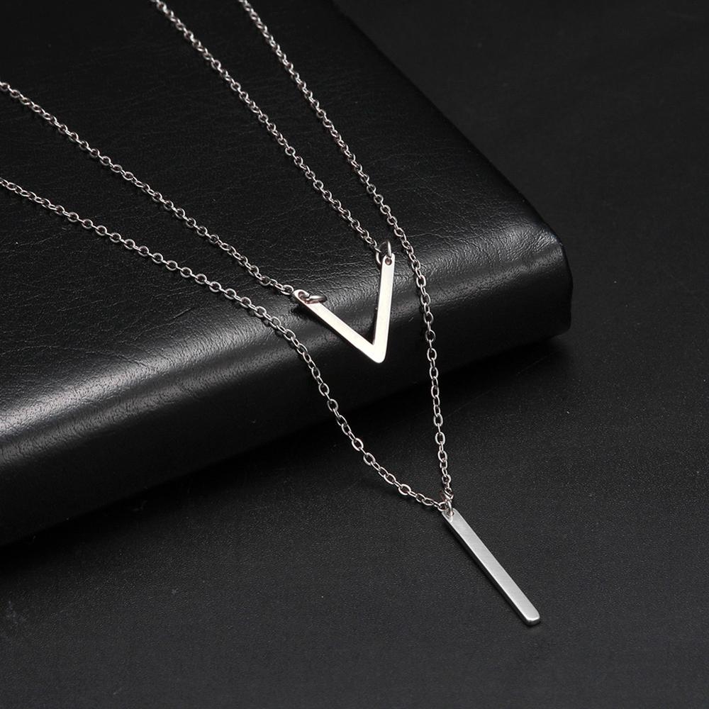 LIKGREAT Multi Layers Bar Coin Pendant Necklace Moon Star Cross Neckchain for Women Stainless Steel Chain Choker Jewelry NotFade
