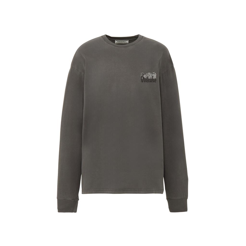 ONITSUKA TIGER Washed Graphic Tee Unisex Tops Gray 2183B610_001