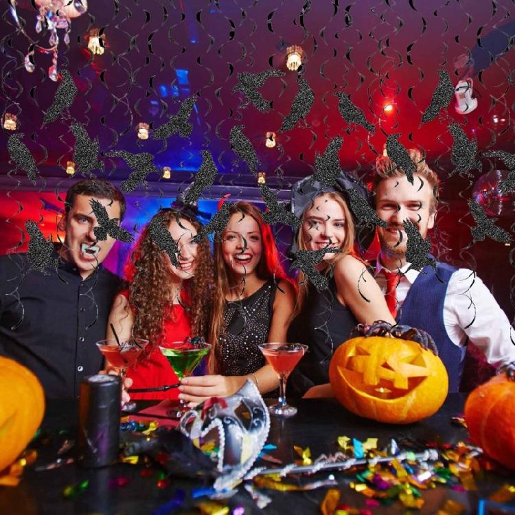 Haunting Halloween Ceiling Decoration Swirls with Black Crows Halloween Swirls Decors for Ceiling Enchantments