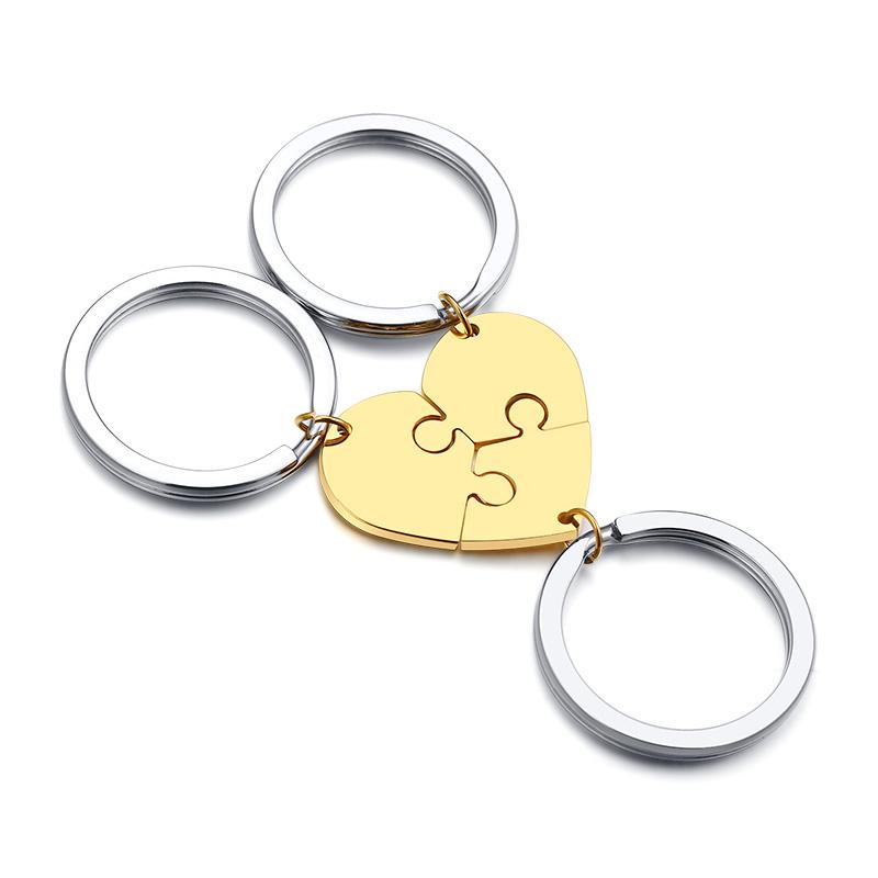 

Personalized 3pcs Set Stainless Steel Heart Puzzle Keychain Family Mother Sister Daughter Keychain Friendship Custom Gifts NO Need Engrave