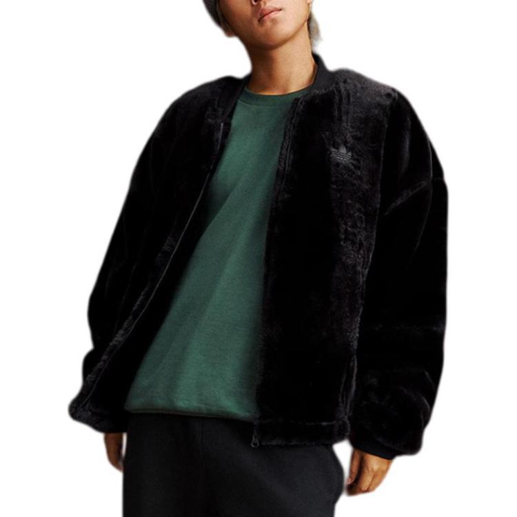 adidas Originals New Fur Jacket Black White JD3776
