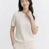 Navava Women Cool Daily Punching PoinT Round Neck ShorT Sleeve KniT T Nk3699