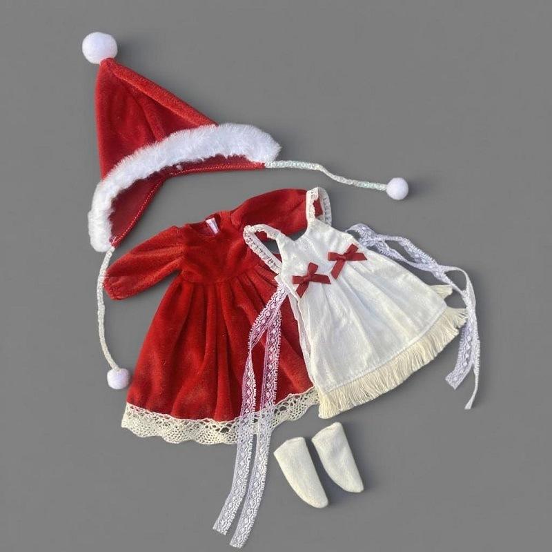 A Set of 30cm Doll's Clothes Furry Cute Winter Suit 1/6 Doll Accessories Dress Up Toy for Children