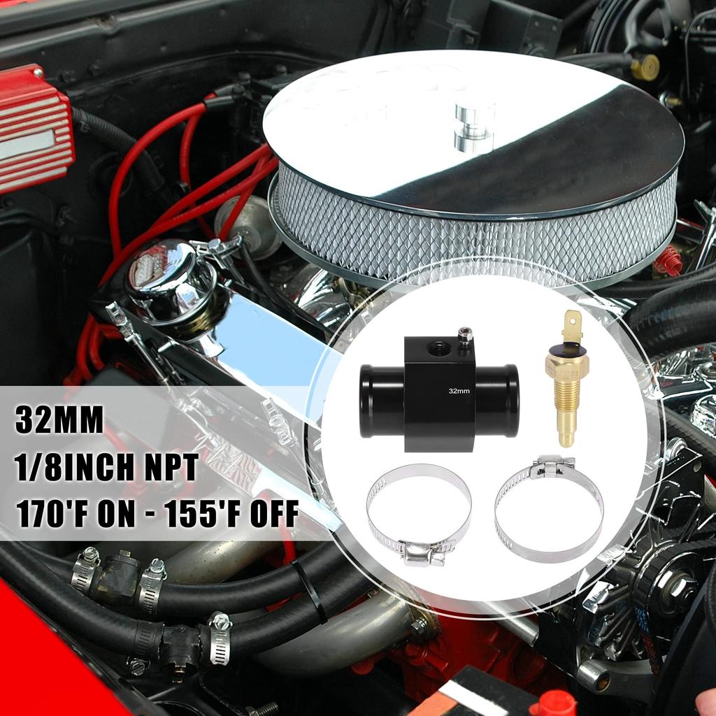 X AUTOHAUX Car Engine Temperature Sensor Switch Radiator Hose Fitting Adapter Hose Diameter 32mm 170'F ON-155'F Off 1 Set