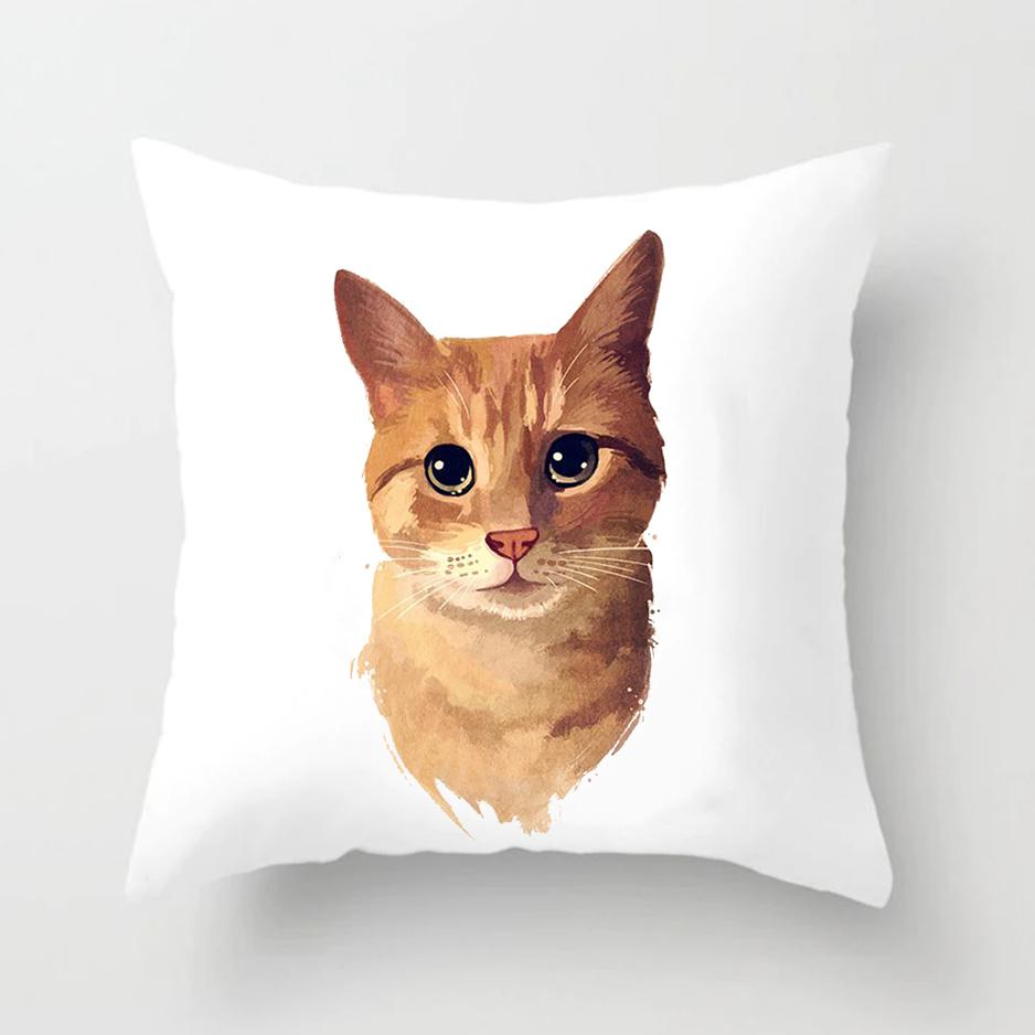 Cute Cartoon Cat Pillow Case Printed Quality Home Decorative Pillows Kids Bedroom Sofa Decor Pillowcase Couch Cushion 45*45cm