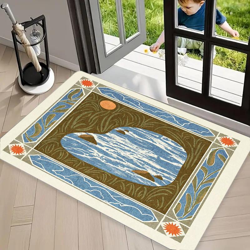 

Vintage Landscape Starry Sky Lighthouse Print Non-Slip Door Mat Washable Absorbent Entryway Rug for Home Kitchen Bathroom Decor 40x60cm