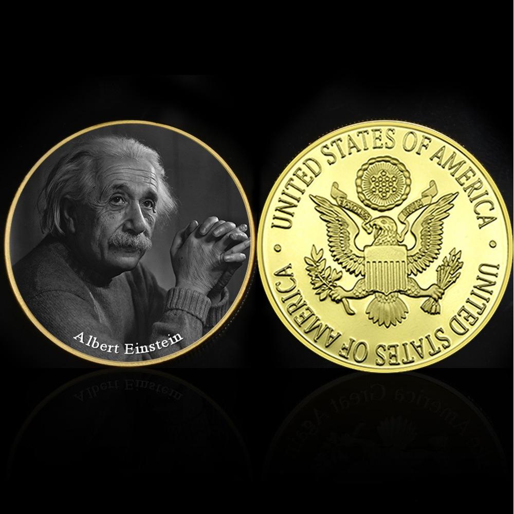 Famous modern physicist Einstein, 1-ounce commemorative medal coin, collecting gold and silver commemorative coins