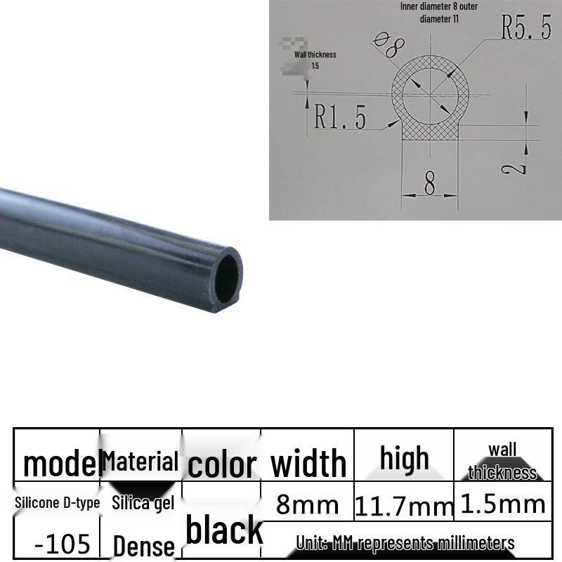 D-Shaped Silicone Sealing Strip: High-Temperature, Water-Retaining, Self-Adhesive, Anti-Collision, Shock-Absorbing for Doors & Windows
