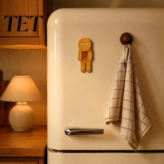 Reusable Festival Party Supplies Christmas Wooden Dangle Toy, Santa Claus Refrigerator Magnet, Cute Cartoon Scene Decoration Ornaments Snowman