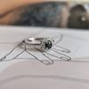 Серебряное кольцо с натуральным сапфиром 0.525ct, фианитами, вес изделия 2,32 гр (2181033)